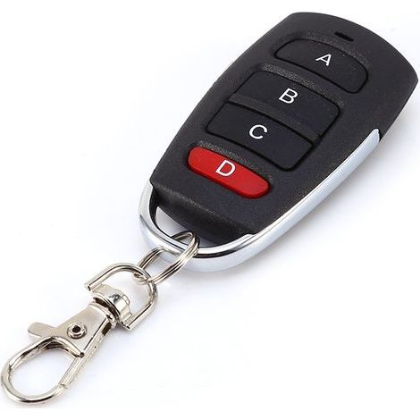 Émetteur Portatif 433 MHz 100 M Émetteur de Télécommande de Porte de Garage Télécommande Universelle sans Fil Duplicateur de Clonage Ouvre-Porte de Garage à 4 Boutons (1/5)