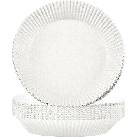 Lot 50 plateaux papier friteuse air, barquettes jetables antiadhésives résistantes chaleur (1/5)