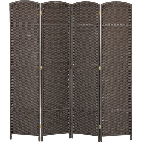 Paravent 4 panneaux pliable, séparation salon/chambre/bureau, design épuré marron - Intimité et décoration 160x1.6x170cm (1/5)