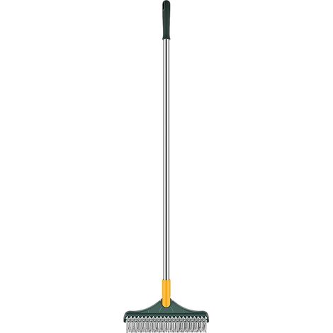 Brosse de sol double face plastique robuste pour carrelage salle de bain garage jaune vert (1/4)