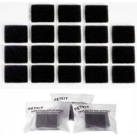 Paquet de 18 filtres en mousse de remplacement compatibles PETKITEversweet 3 Pro/Solo 2/Solo SE pour pompes sans fil, fontaines d'eau pour animaux de compagnie (1/5)