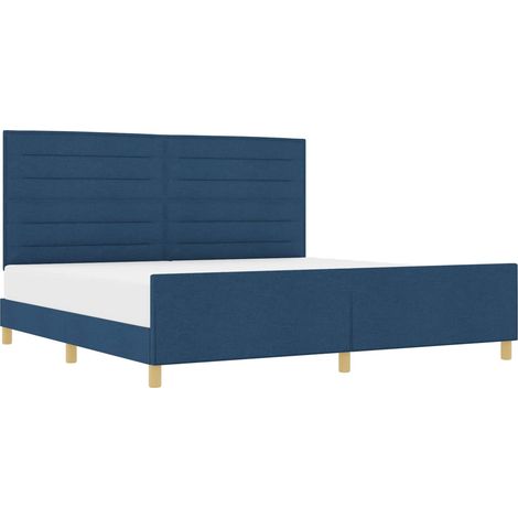 Maison Exclusive - Struttura del letto con testiera Blu 200 x 200 cm Tessuto (1/5)