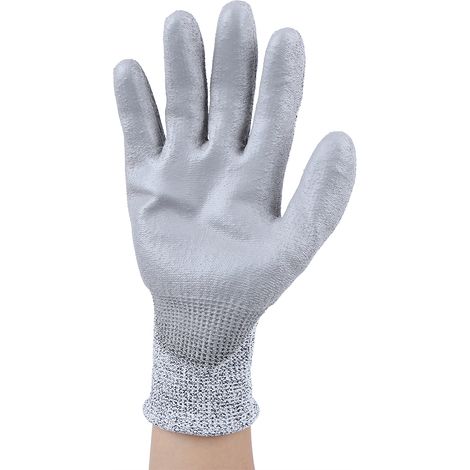 Gants de protection anti-coupure et anti-huile en HPPE avec revêtement PU pour menuiserie et machines d'usine (1/5)