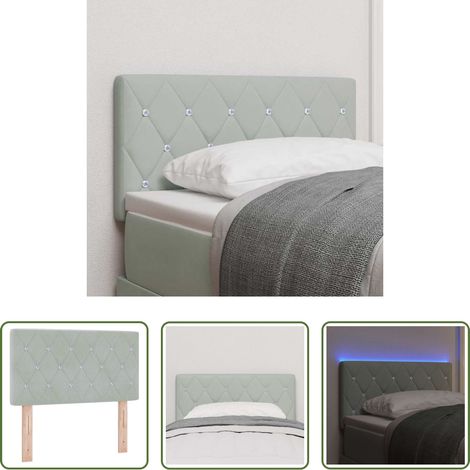 vidaXL Cabecero LED con tiras LED Manual Gris Claro 80 cm Terciopelo (1/5)