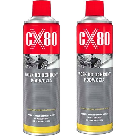 Spray di cera anticorrosione per sottoscocca e passaruota CX80, 2x500ml (1/2)