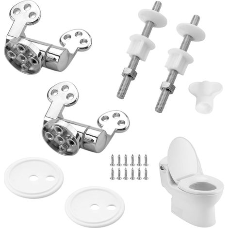 CSPARKV Attaches Charnière Abattant WC, Charnières De Siège De Toilette À Fermeture Douce, Kit Fixations Remplacement Des Charnières De Siège De Toilette En Alliage de zinc Pour Sièges De Toilette (1/5)