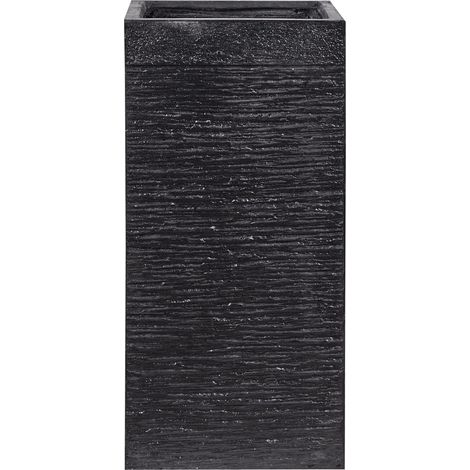 Vaso da Fiori Quadrato Nero per Esterno o Interno 33 x 33 x 70 cm Dion