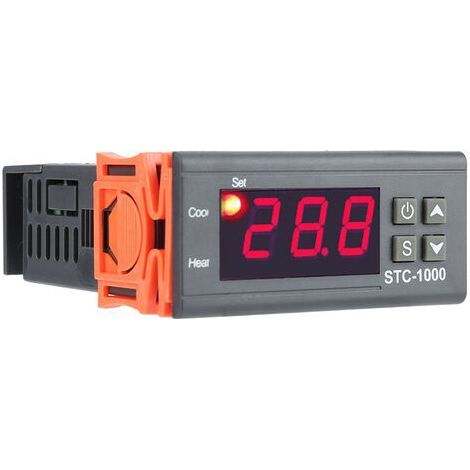 Thermostat électrique numérique STC-1000 – Contrôle 110-220 V – Plage de mesure : -50 °C à 99 °C – Sonde NTC incluse (1/4)