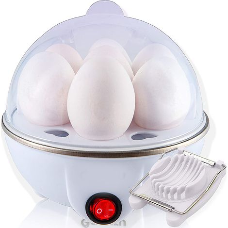 Cuiseur À Œufs - Capacité 7 Œufs - Technologie Silencieuse - Arrêt Automatique - Pour Cuisson À La Coque Mollets Ou Durs - Blanc (1/5)