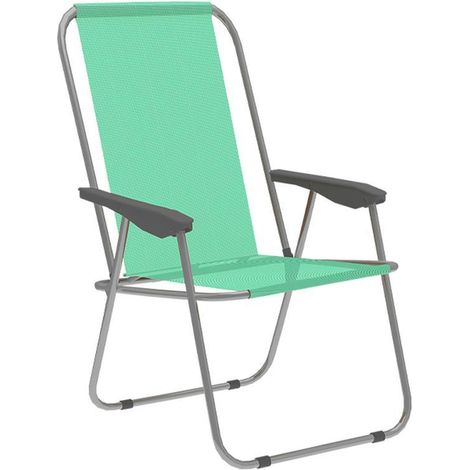 Marbueno Silla Plegable Verde Acero Playa y Piscina