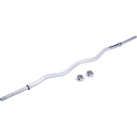 Curl bar - 5 kg - gewellte Hantelstange mit Verschlüssen - verchromter Stahl