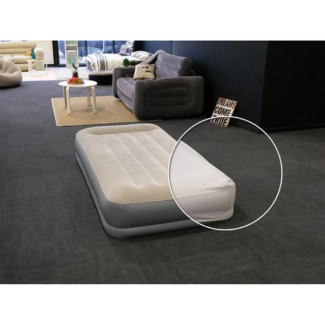 Pack matelas gonflable Pillow Rest Mid Rise 1 place Intex + Drap housse (1/5)