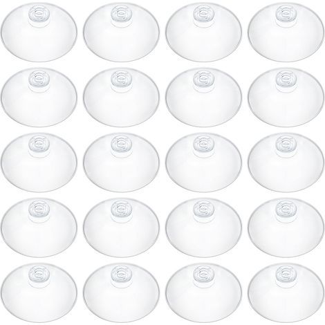 20 ventouses en Plastique Transparent de 5,5 cm pour l'organisation et la décoration de la Maison - Ventouses adhésives pour Les fenêtres et Les Portes en Verre de la Salle de Bain (1/5)