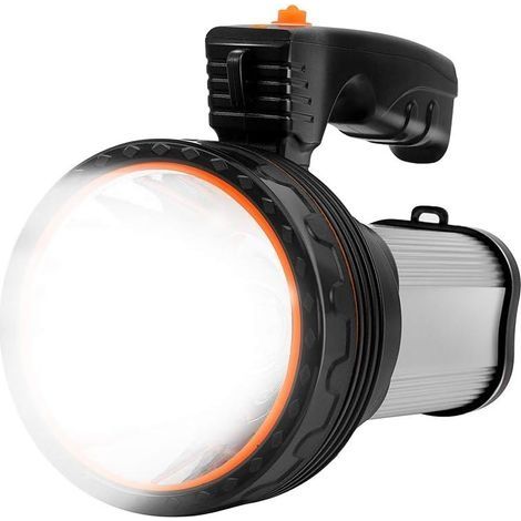 LED projecteur Rechargeable Super lumineux, lampe de poche portable 9000mAh avec fonction de batterie externe IP4 projecteur extérieur étanche Argent (1/5)