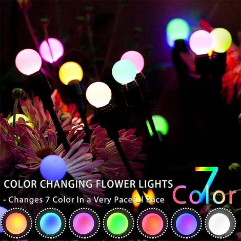 Pack of 4 Solar Lights for Outdoor Garden Fireflies Solar Lights 10 LED Outdoor Lighting Firefly Light LED, IP65 Waterproof Garden Art Fairy Lighting for Walkway Yard Patio Decor (1/5)