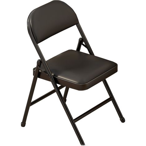 Silla plegable de plástico blanca con respaldo, silla de comedor multifunción para ocio (1/3)