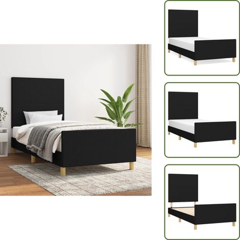 Bettgestell ohne Matratze Schwarz 90x200 cm Stoff - Bettsofa - Boxspringbetten - Lattenrost - Doppelbett - Einzelbett (1/5)