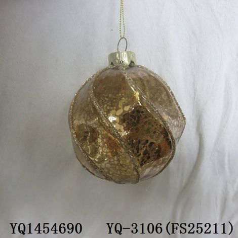 Boule de Noël en verre bronze torsadée D. 80 mm - Feeric lights & christmas