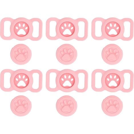 Jeffergarden ‌Porte-Airtag silicone pour collier - 6 pièces rose - Protection anti-perte pour chats/chiens‌ (1/5)