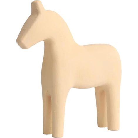 Zwei hölzerne Pferdefiguren, Vintage-Inneneinrichtung, schwedische Pferdefiguren, Tierdekoration fürs Büro, für Zuhause und Büro.