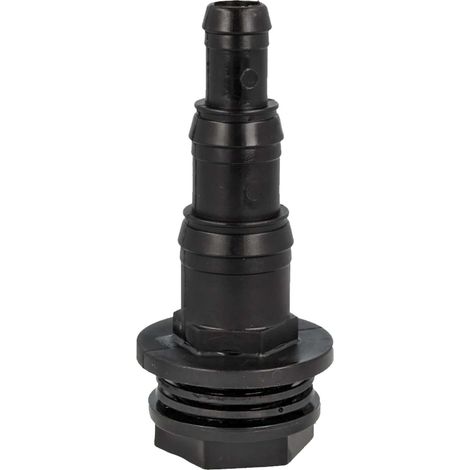tecuro Durchführung 1 Zoll AG x Schlauchtülle Ø 12/19/25 mm - PP schwarz (1/5)
