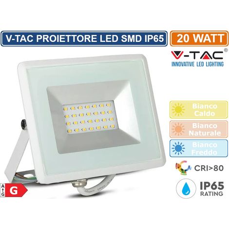 V-TAC VT-4021 E-SERIES FARO LED SMD 20W ULTRA SOTTILE DA ESTERNO COLORE BIANCO - SKU 5949 / 5950 / 5951 - Colore Luce: Bianco Freddo