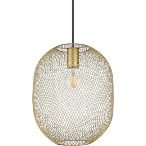 Ideal Lux NET Plafonnier suspendu à structure métallique, 24 cm, doré