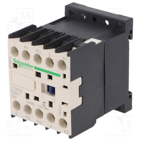 Schütz 4 Pole 2 Nc und 2 Na 230vac 9a DIN-Schiene und Platte Lc1k09008p7