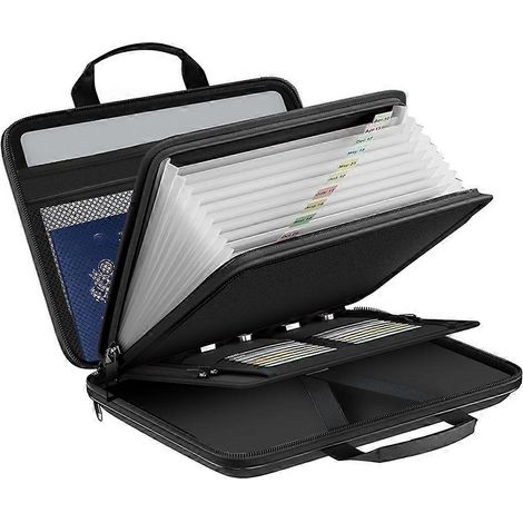 Feuerfester Dokumentenorganizer mit Schloss, stabilem Etui und Akkordeonfach für A4/Letter-Dokumente und Laptops (1/5)