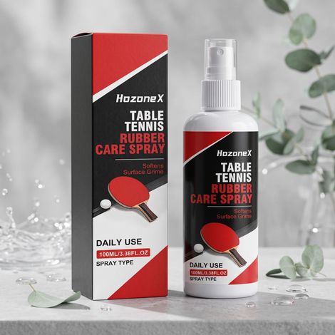 Tischtennisschlägerreiniger mit sanfter Formel entfernt Schweiß, Staub und Schmutz von der Gummioberfläche des Schlägers – 100 ml -- BIEMMEDUE (1/5)