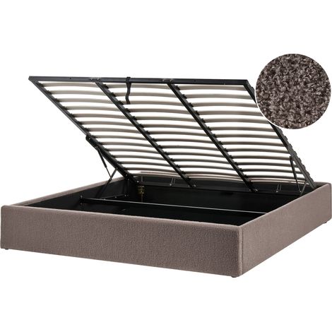 Ottoman Bed without Headboard Boucle DINAN 180 x 200 cm (EU Super King) Taupe (1/5)