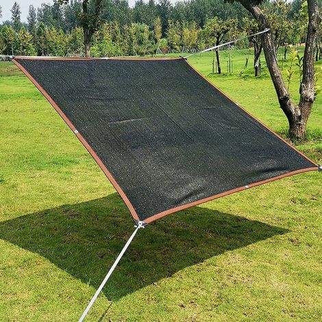 DEESSE SHOP - Filet d'ombrage noir de qualité supérieure, tissu d'ombrage tricoté, filet de protection solaire résistant à 85 % UV, voile d'ombrage pour végétation, maison, chenil, piscine (3 x 4 m) (1/4)