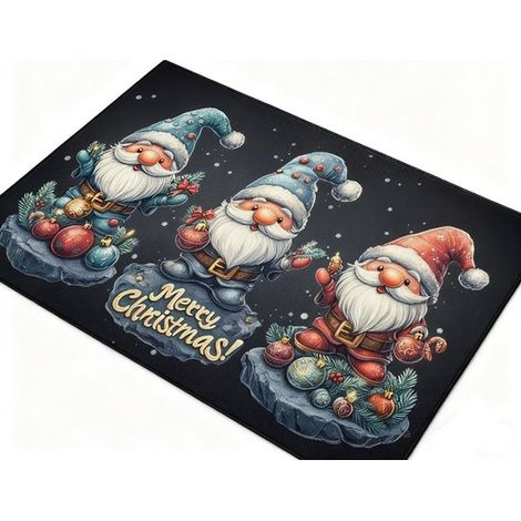 Tapis d’entrée de Noël 60 x 90 cm, antidérapant et festif, adapté à l’intérieur et à l’extérieur, tapis de porche et d’entrée avec motif de Noël (1/5)