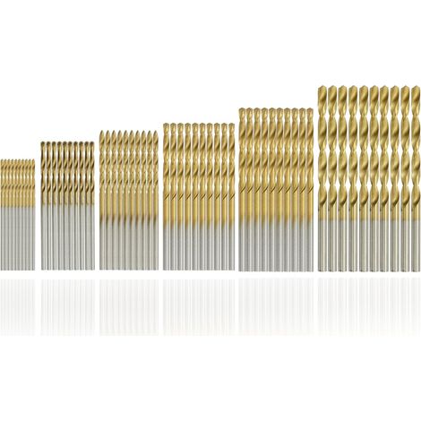 60 pièces Twist Bits Micro Bits Metal HSS Bits Set Outils Bits en titane (1/5)