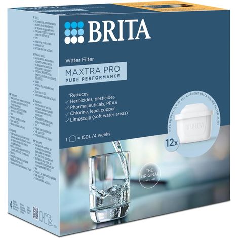 BRITA MAXTRA PRO Pure Performance Water Filter Cartridge Pack of 12 - Original Refills for All BRITA Jugs (1/5)