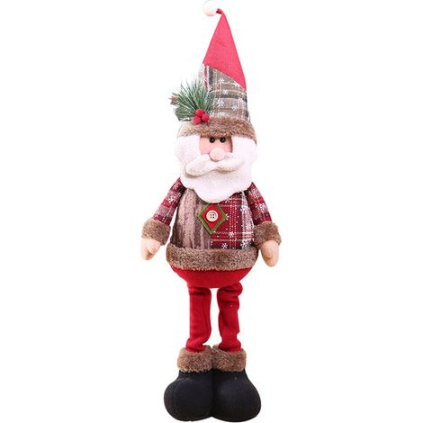 Peluche Père Noël debout avec jambes extensibles   Décoration de Noël, jouet en peluche de Noël, ornement de fête pour sapin.