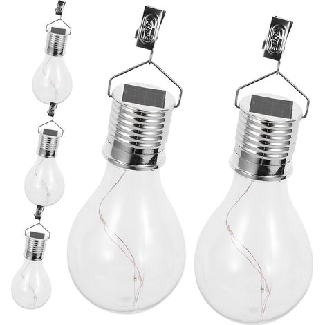 Lot De 5 Ampoules Solaires À Suspendre Led Ampoule Solaire Jardin Pour Extérieur Et Terrasse Forme Ampoule Transparente Fixation Clip Décoration Solaire Sans Fil Pour Zones Sans Alimentation (1/5)