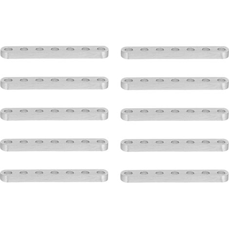 10 équerres plates en aluminium de fixation de 4 x 8 mm pour connecter des supports droits destinés à l'ingénierie robotique et équipements (1/5)