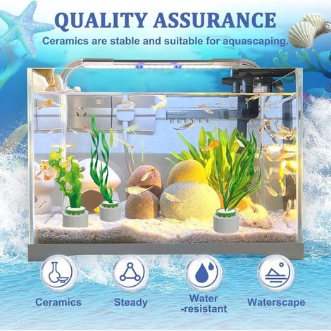 80 Stück Befestigungsringe für Wasserpflanzen grüne Keramikringe Anti Schwimm Anker für Wasserpflanzentöpfe und gewichte für lebende Pflanzen im (1/2)
