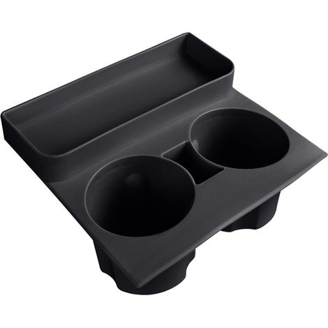 Accesorio para portavasos del Tesla Model 3/Y – clip sujetador de vaso, caja organizadora para gafas de sol, tarjetas y llaves, versión mejorada negra
