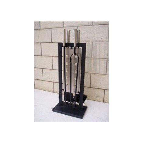 Juego Chimenea H.70Cm Hierro Forjado Negro Mate 5 Pz (1/2)