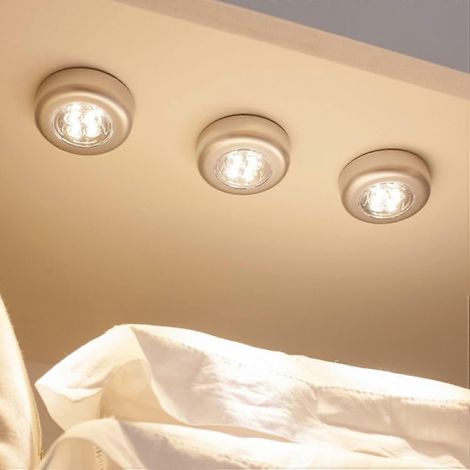 Projecteur LED, 3 unités, 7x2,5 cm, alimenté par batterie, pour mettre en valeur les plafonds, les jardins, les façades ou les espaces extérieurs.-AquaForge (1/5)