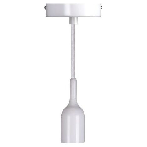 Kit Suspension E27 Blanc 1,5m - Câble Textile et Cache Douille Métal - Gamme "Luxurious Bell"
