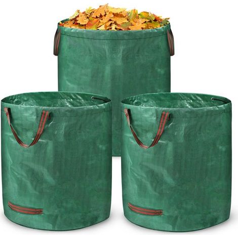 Gartenabfallsäcke – 3 Stück – Stabile Gartenabfallsäcke mit Griffen – Wasserabweisend und faltbar – 272 l (1/5)
