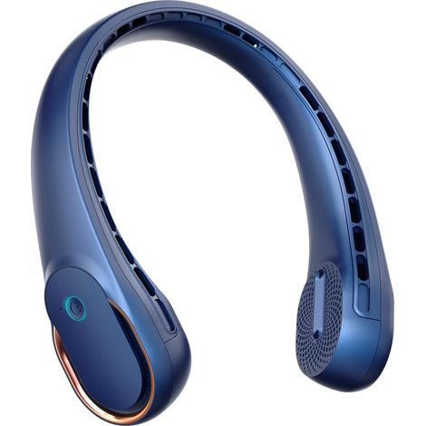Ventilador de cuello, ventilador personal portátil, potente flujo de aire, doble flujo de aire, regalo de cumpleaños (azul, 1 unidad) (1/5)