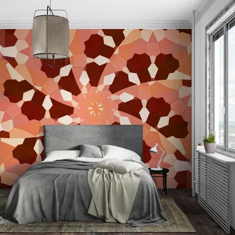 Papier Peint Géométrique - Kaléidoscope Chaleureux - 150 x 250 cm (1/2)