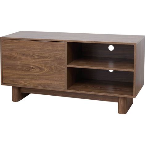 Meuble TV 120 cm scandinave bois foncé