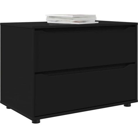 Meuble de Rangement 80x48x57 cm, Armoire de Stockage en Bois d'Ingénierie Noir, Étagère Organisateur pour Salon, Entrée ou Bureau (1/5)