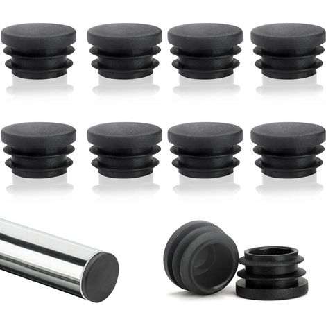 Lot de 10 capuchons de lattes rondes de 22 mm, capuchons de lattes en tube rond, capuchons de chaise ronds en plastique, capuchons d'ailes ronds, protection parfaite pour les meubles et les sols (1/5)