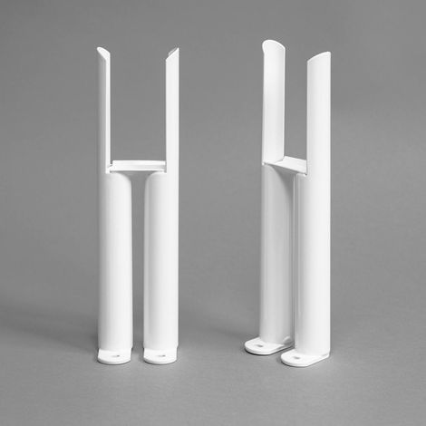 Traditional Style Radiator Leg Supports Double Bar Vertical Rad White Designer (1/4)